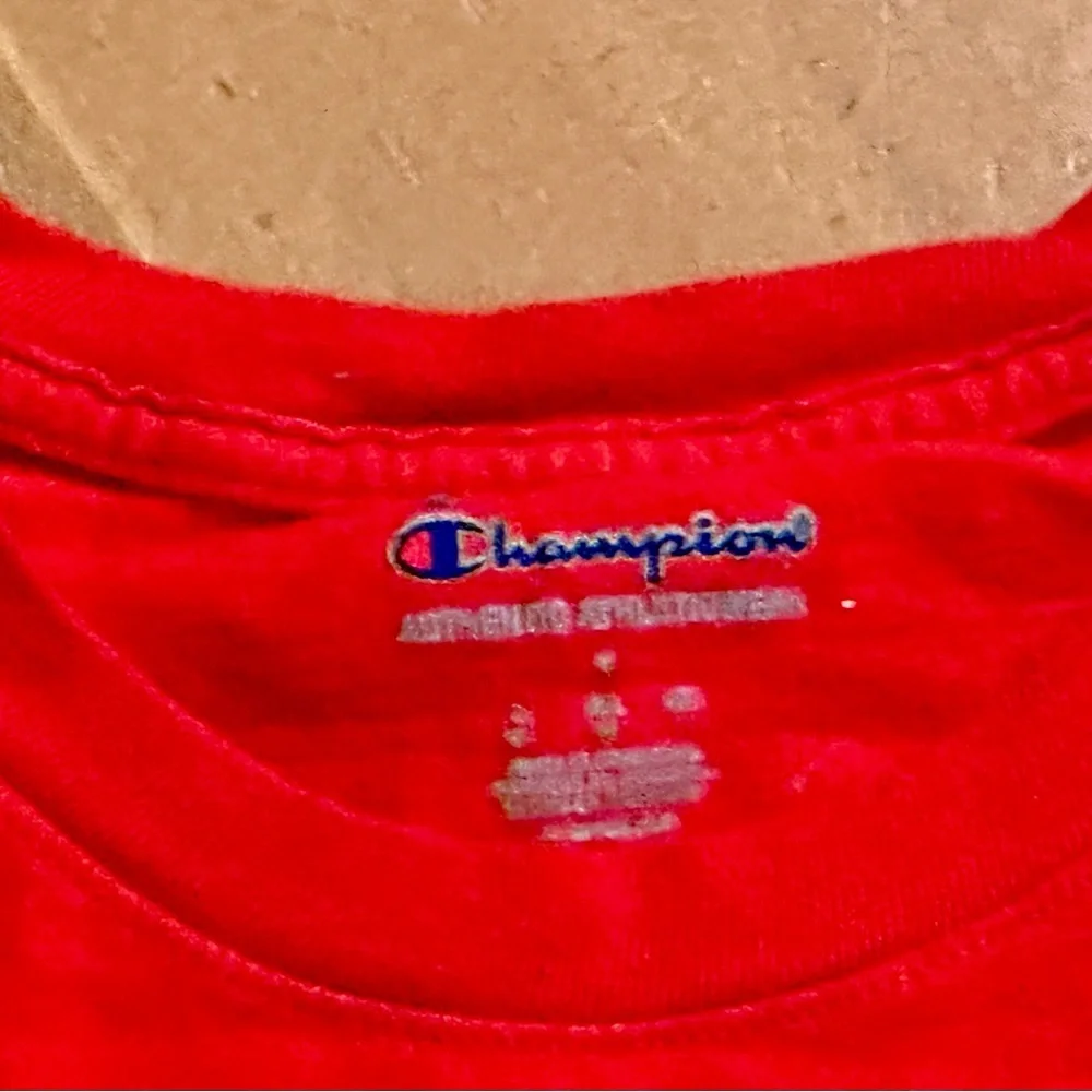 Champion Red Crewneck Long sleeve Tee - Picture 4 of 5